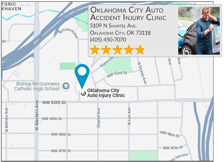 Oklahoma City Auto Accident Injury Clinic's location on google map